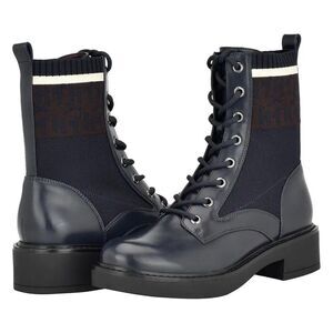NWT Tommy Hilfiger Women's TW Tesse Lace Up‎ Combat Boots Dark Blue Sz 5.5M